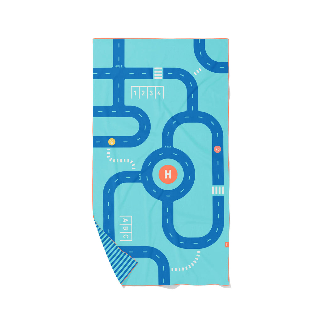 Spelhanddoek Large - Circuit Blauw
