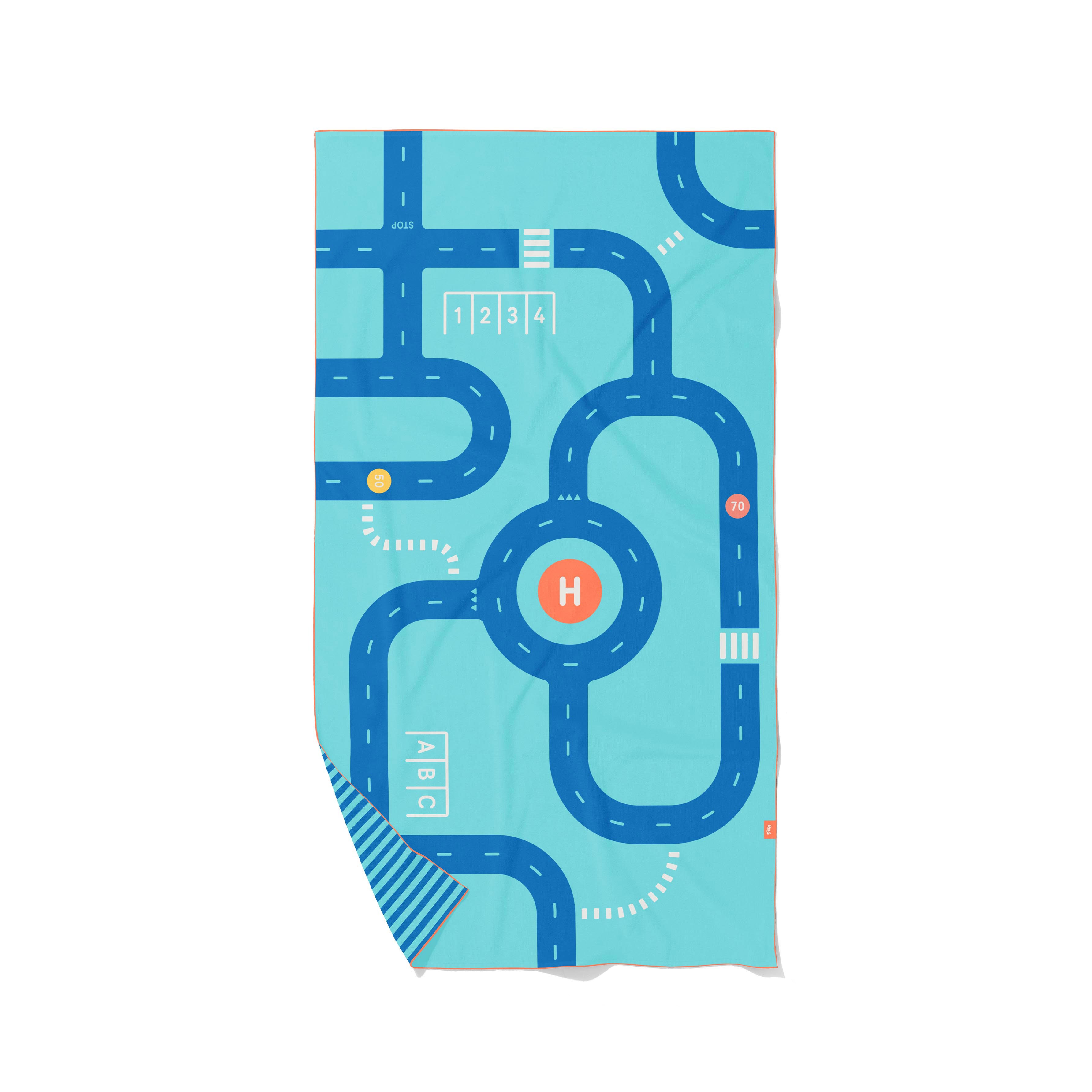 Spelhanddoek Large - Circuit Blauw