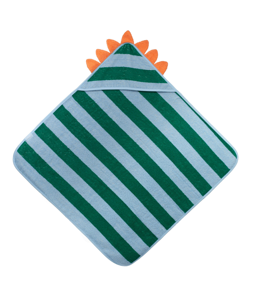 Cotton hooded towel - Dino Lagoon green
