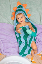 Cotton hooded towel - Dino Lagoon green
