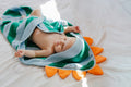 Cotton hooded towel - Dino Lagoon green