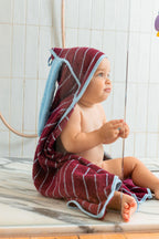 Katoenen Badcape – Konijn Bordeaux