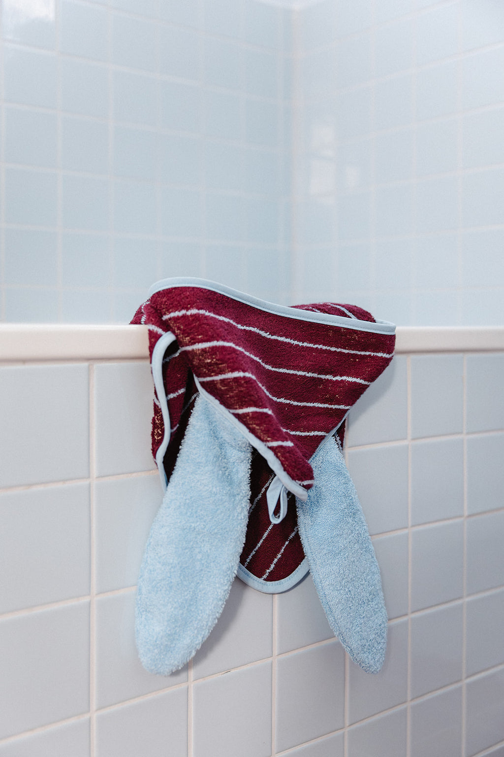 Katoenen Badcape – Konijn Bordeaux