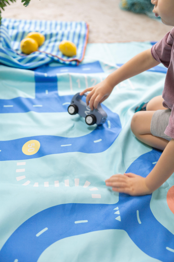 Spelhanddoek Large - Circuit Blauw